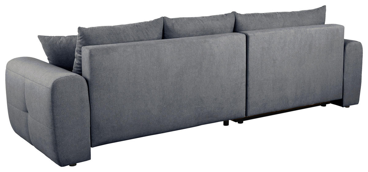 ECKSOFA in Velours Dunkelgrau  168/298 cm  - Dunkelgrau/Schwarz, KONVENTIONELL, Kunststoff/Textil (168/298cm) - Carryhome