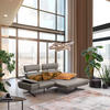 ECKSOFA in Echtleder Graubraun  - Graubraun/Beige, Design, Leder/Metall (239/150cm) - Koinor