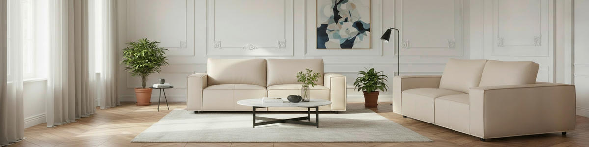2-SITZER-SOFA VIVO Hellgrau Echtleder  - Hellgrau/Schwarz, Design, Leder/Kunststoff (194,5/76/96cm) - MID.YOU
