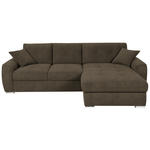 ECKSOFA in Mikrofaser Dunkelgrün  276/193 cm  - Chromfarben/Dunkelgrün, MODERN, Kunststoff/Textil (276/193cm) - Hom`in