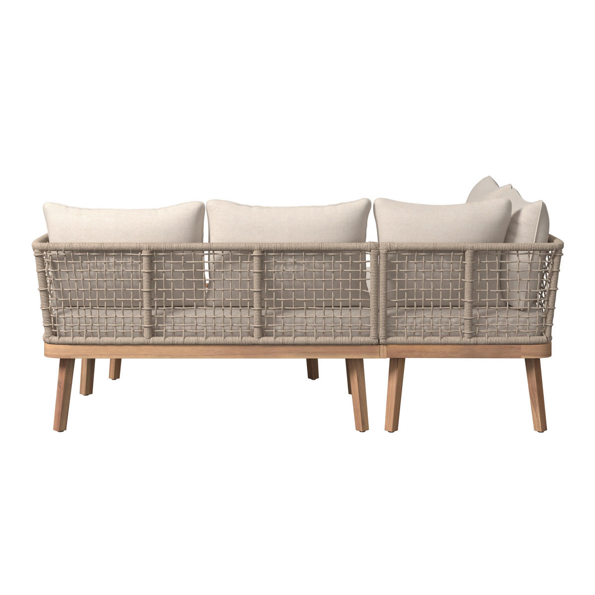 BAŠTENSKA GARNITURA 3 dela  - boja akacije/bež, Konvencionalno, drvo/metal (65/100/33cm) - Ambia Garden