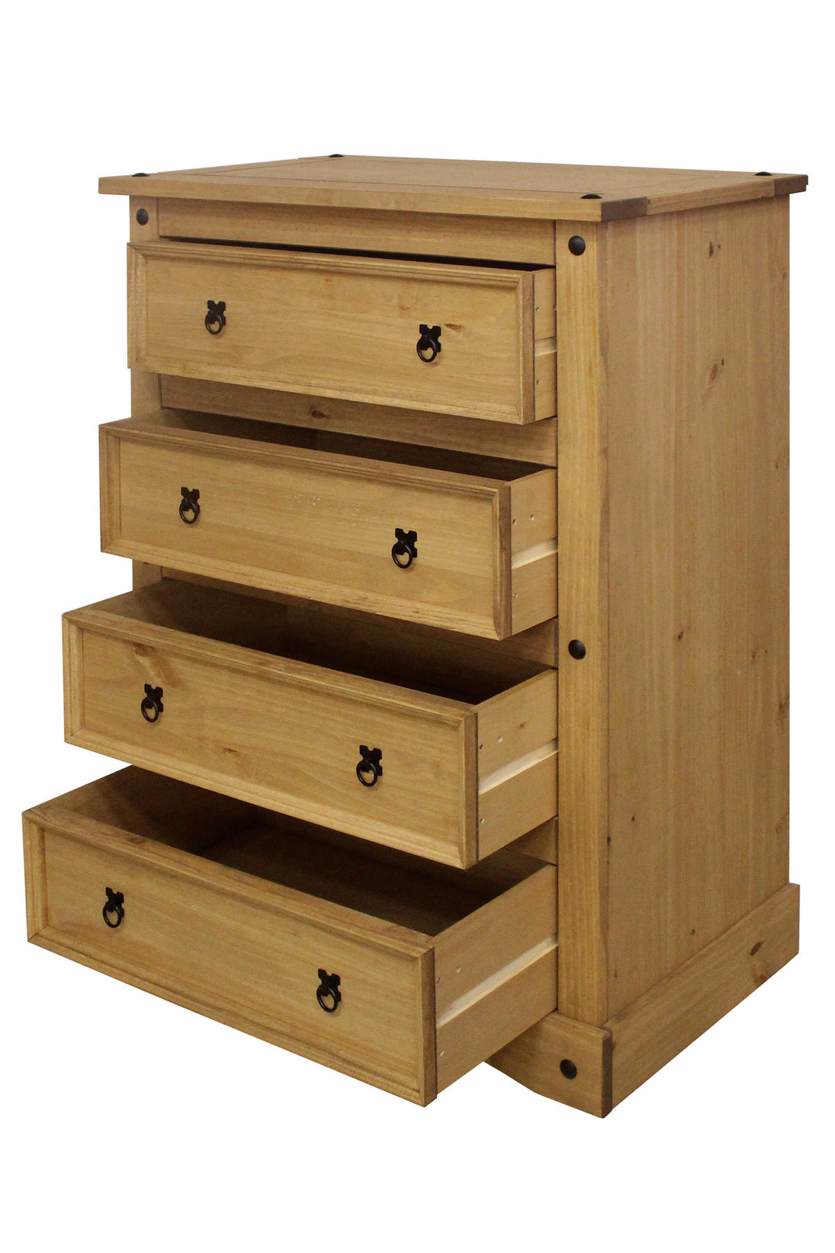 KOMMODE  in 90/122/48 cm  - Schwarz/Honig, Natur, Holz/Metall (90/122/48cm) - Livetastic