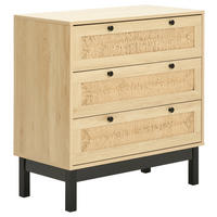 KOMMODE  in 80/80/39,5 cm  - Schwarz/Naturfarben, Natur, Holz/Papier (80/80/39,5cm) - MID.YOU