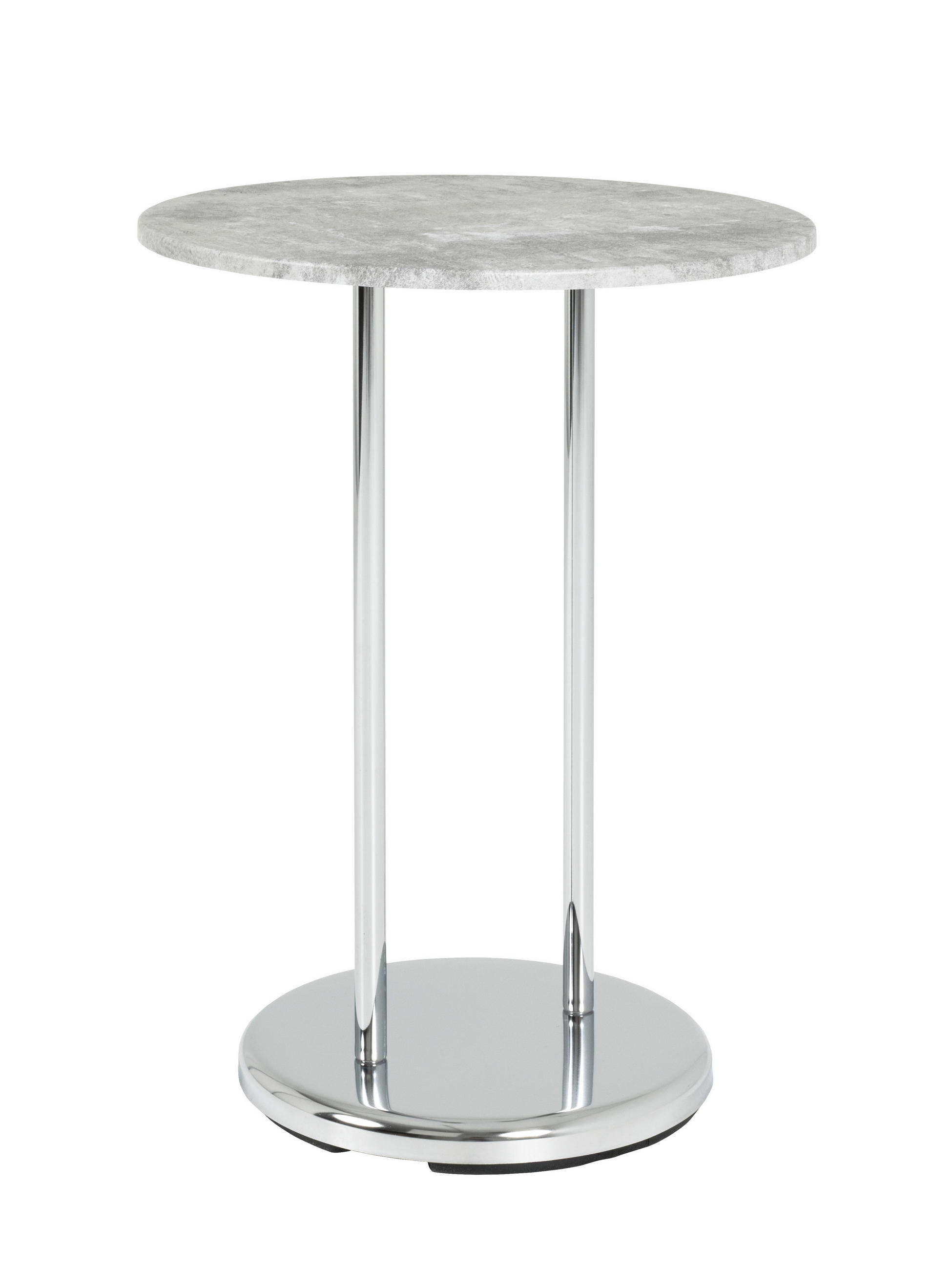 BEISTELLTISCH 40/40/55 cm Grau, Chromfarben rund  - Chromfarben/Grau, Basics, Holzwerkstoff/Metall (40/40/55cm)