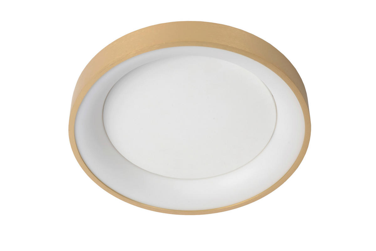 LED-DECKENLEUCHTE  28/6 cm    - Messingfarben/Opal, Design, Kunststoff/Metall (28/6cm) - Lucide