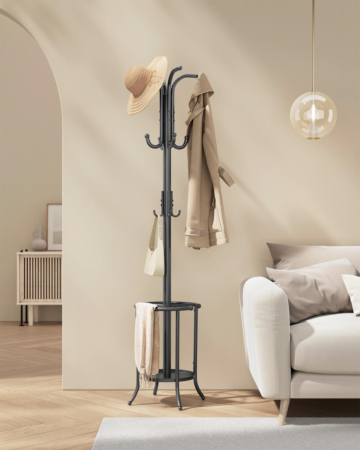 KLEIDERSTÄNDER in Schwarz 40/175/40 cm   - Schwarz, Basics, Metall (40/175/40cm)