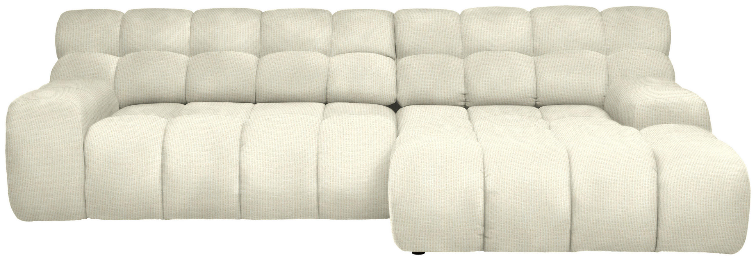 ECKSOFA in Webstoff Weiss  - Weiss/Schwarz, Modern, Kunststoff/Textil (297/180cm) - Welnova