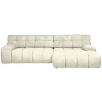 ECKSOFA in Webstoff Weiss  - Weiss/Schwarz, Modern, Kunststoff/Textil (297/180cm) - Welnova