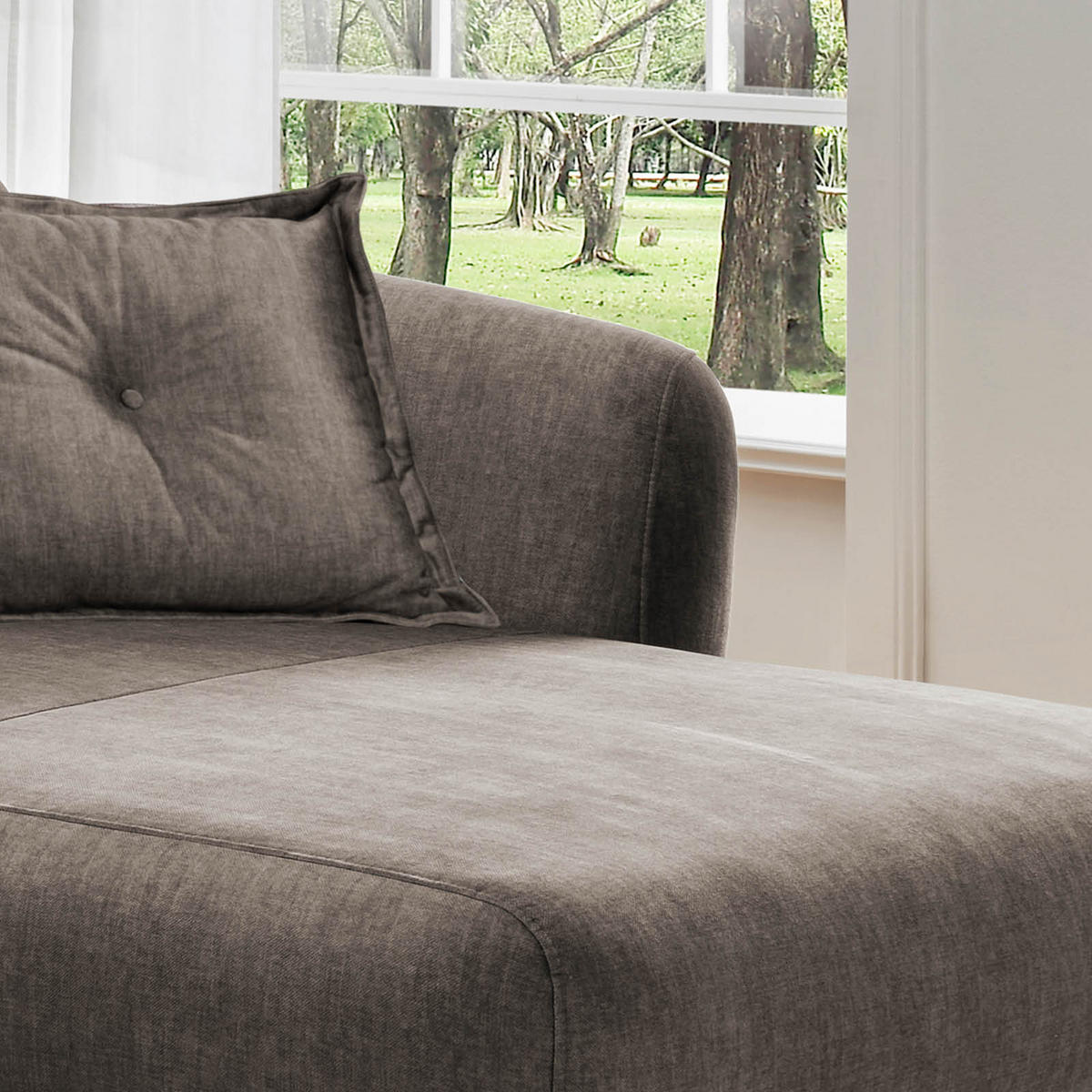 ECKSOFA in Velours Braun  - Buchefarben/Braun, Modern, Holz/Textil (277/94/162cm) - Livetastic
