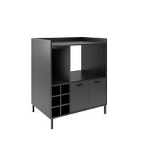 BARSCHRANK Schwarz  - Schwarz, Trend, Holzwerkstoff/Metall (90/105/58cm) - MID.YOU