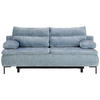 BOXSPRINGSOFA Webstoff Blau  - Blau/Schwarz, Design, Textil/Metall (202/93/100cm) - Novel
