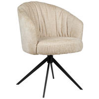 ARMLEHNSTUHL  in Eisen Chenille  - Beige/Schwarz, Design, Textil/Metall (63/81,5/62,5cm) - Dieter Knoll