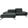 ECKSOFA in Webstoff Anthrazit  - Anthrazit/Schwarz, Design, Textil/Metall (179-202/288cm) - Stylife