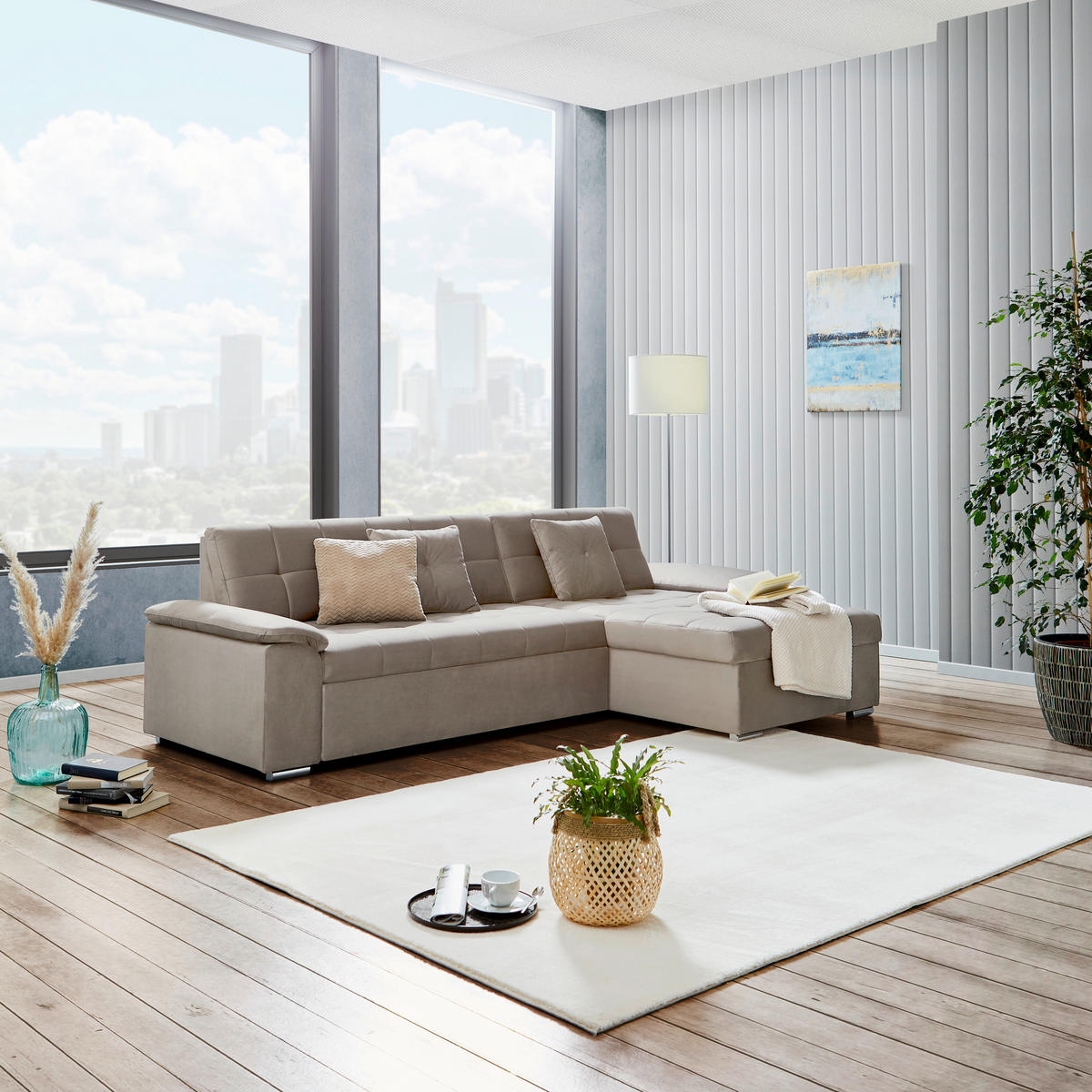 ECKSOFA Beige Zierkissen  - Beige, Trend, Textil (257/167cm) - Livetastic