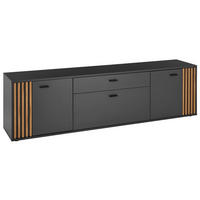 SIDEBOARD Dublin  in 139/86/38 cm  - Eichefarben/Anthrazit, Design, Holzwerkstoff/Kunststoff (139/86/38cm) - Xora