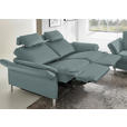 3-SITZER-SOFA Latina in Echtleder Blau   - Blau/Alufarben, Design, Leder/Metall (190/82/99cm) - Dieter Knoll
