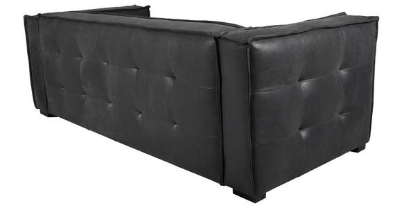 BIGSOFA Echtleder Grau, Schwarz - Schwarz/Grau, Design, Leder/Holz (232/76/102cm) - Cantus