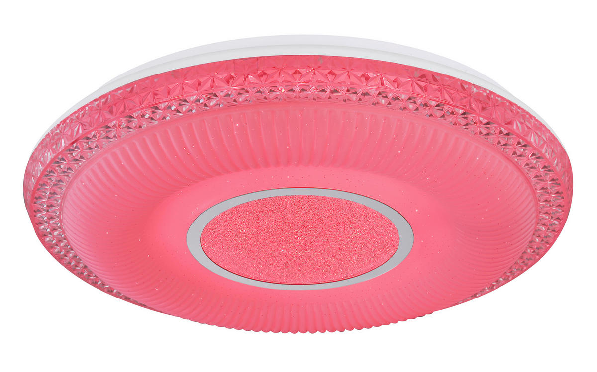 LED-DECKENLEUCHTE KLEMENS 50/9 cm   - Chromfarben/Opal, KONVENTIONELL, Kunststoff/Metall (50/9cm) - Globo