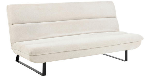 SCHLAFSOFA Flachgewebe Beige - Beige/Schwarz, KONVENTIONELL, Textil/Metall (200/91/124cm) - Carryhome
