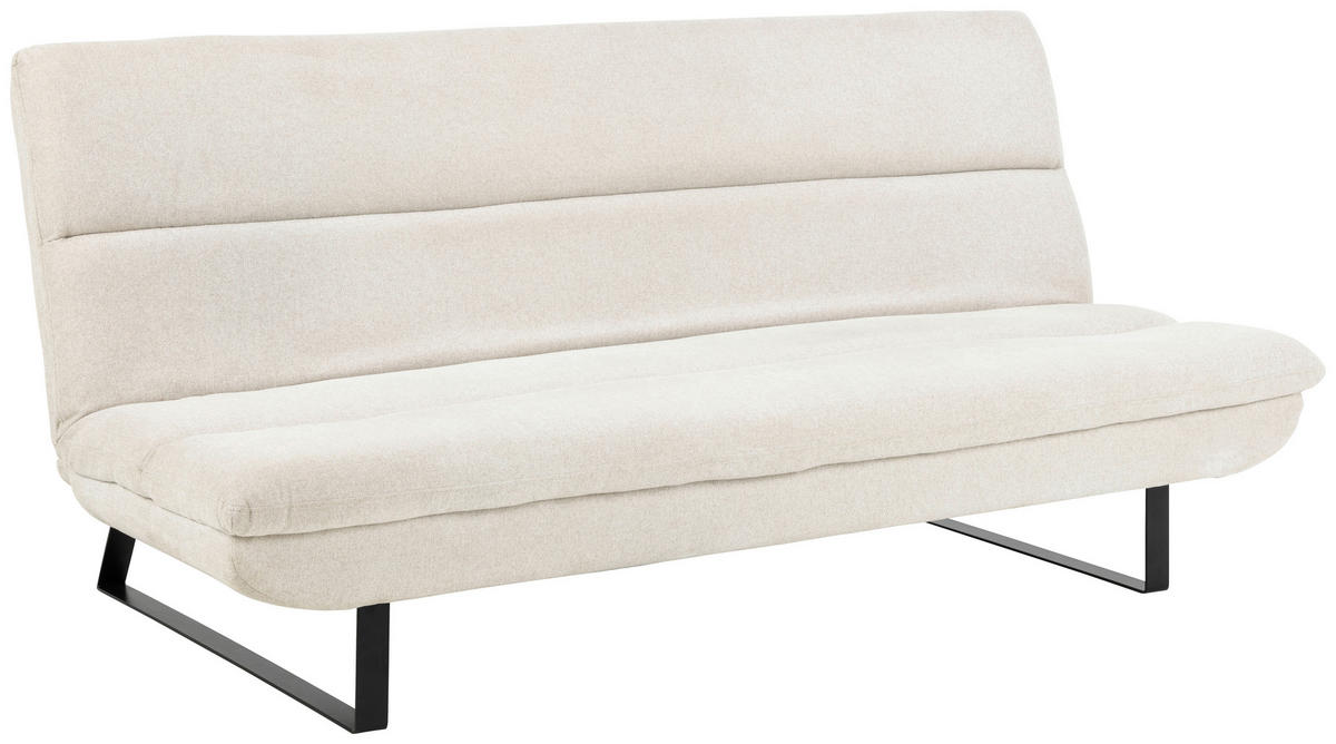 SCHLAFSOFA in Textil Beige  - Beige/Schwarz, Konventionell, Textil/Metall (200/91/124cm) - MID.YOU
