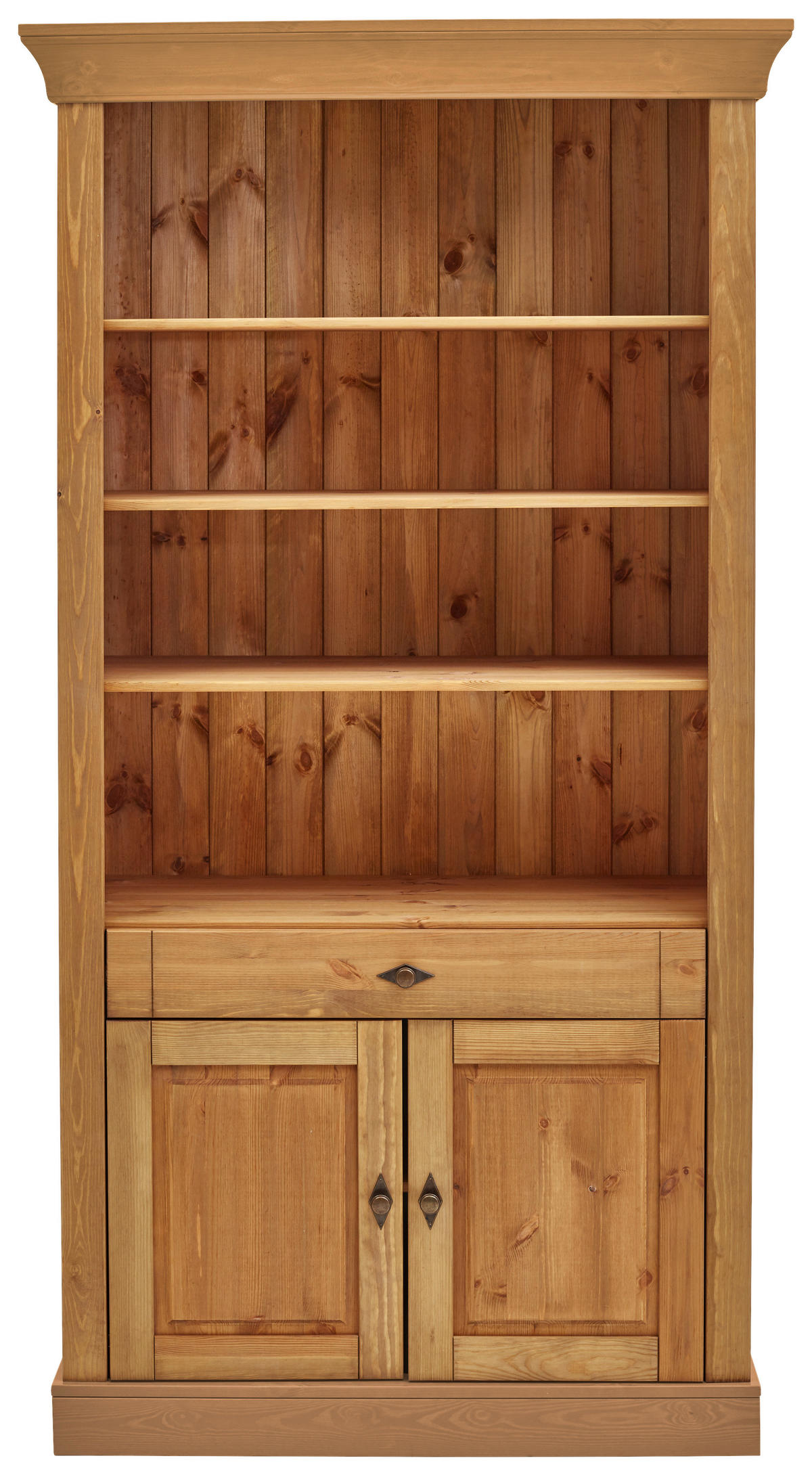 REGAL Kiefer massiv Laugenfarbig  - Laugenfarbig/Kupferfarben, ROMANTIK / LANDHAUS, Holz/Metall (108/202/45cm) - Boxxx