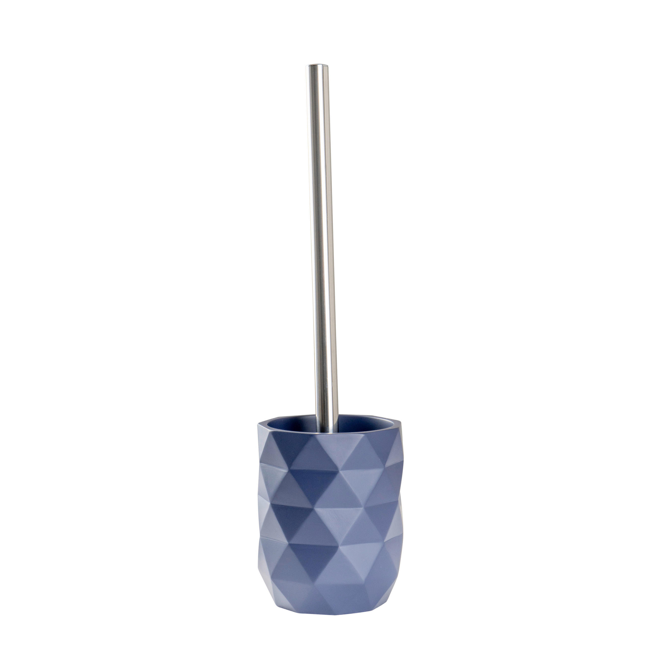 WC-BÜRSTENGARNITUR Metall  Kunststoff   - Chromfarben/Dunkelblau, Basics, Kunststoff/Metall (10/37,3/10cm) - Sadena