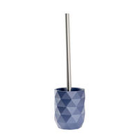 WC-BÜRSTENGARNITUR in Metall  Kunststoff   - Chromfarben/Dunkelblau, Basics, Kunststoff/Metall (10/37,3/10cm) - Sadena