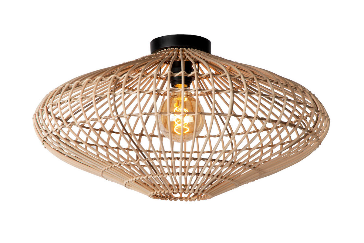 DECKENLEUCHTE    56/56/31 cm  - Natur, Naturmaterialien (56/56/31cm) - Lucide