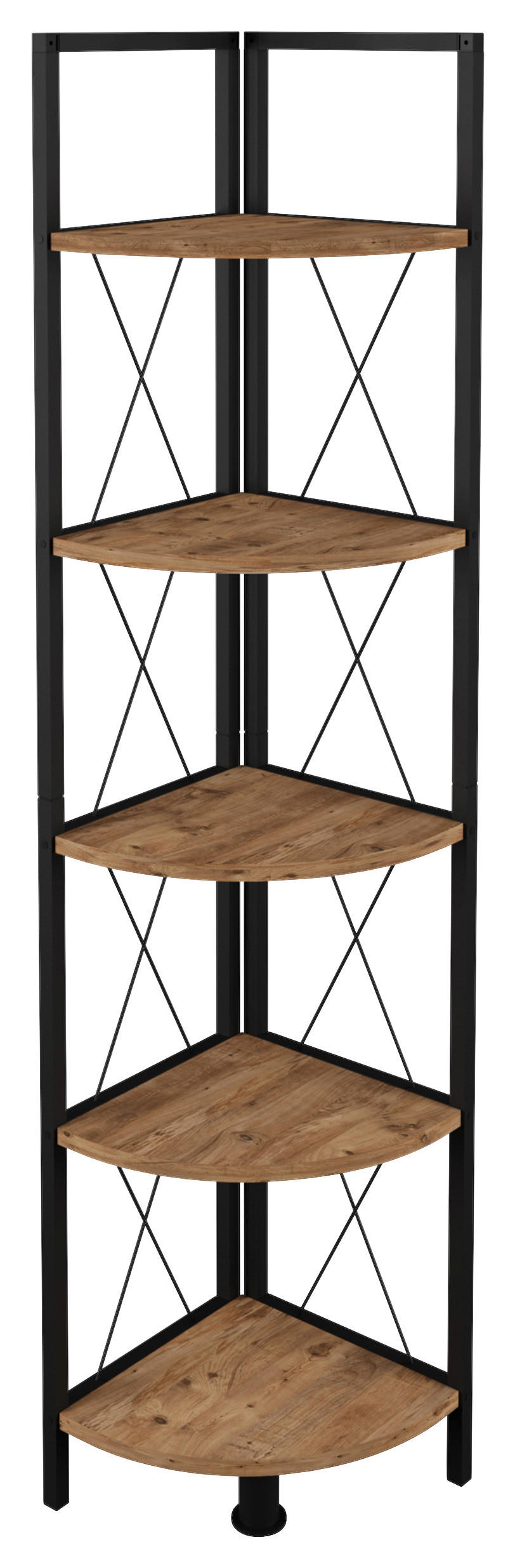ECKREGAL - Honigeiche/Schwarz, Design, Holzwerkstoff/Metall (34/160/34cm) - MID.YOU