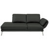 RÉCAMIERE in Echtleder Dunkelgrau  - Chromfarben/Dunkelgrau, Design, Leder/Metall (209/85-109/95-16cm) - Dieter Knoll