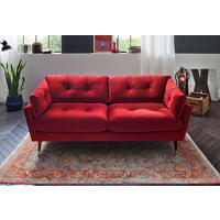 3-SITZER-SOFA JAPAN-3S SOFA Samt Dunkelrot  - Dunkelrot, MODERN, Textil (207/84/93cm) - MID.YOU