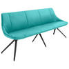 SITZBANK 195/88/62 cm Echtleder Petrol, Anthrazit Metall  - Anthrazit/Petrol, Design, Leder/Metall (195/88/62cm) - Bert Plantagie