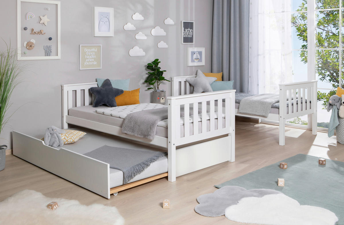 ETAGENBETT - Weiß, MODERN, Holz (90/200cm) - MID.YOU