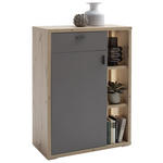 SCHUHSCHRANK 76/103/37 cm  - Eichefarben/Anthrazit, Design, Holzwerkstoff/Metall (76/103/37cm) - Xora