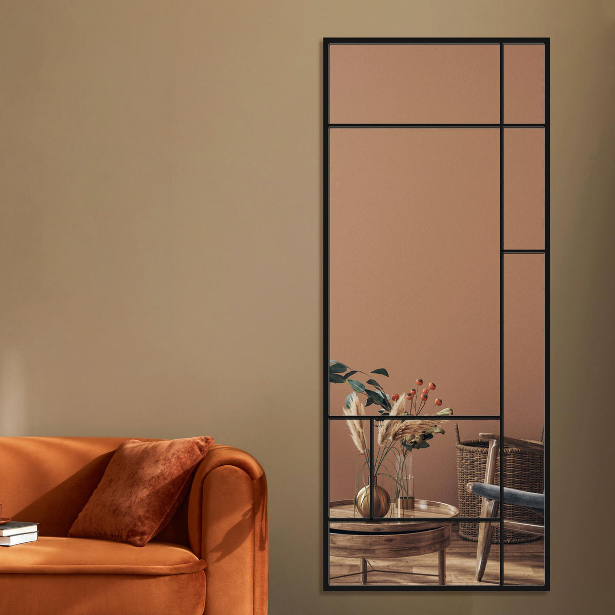 DEKOSPIEGEL  60/150 cm   in rechteckig  - Schwarz, Basics, Glas/Holz (60/150cm)