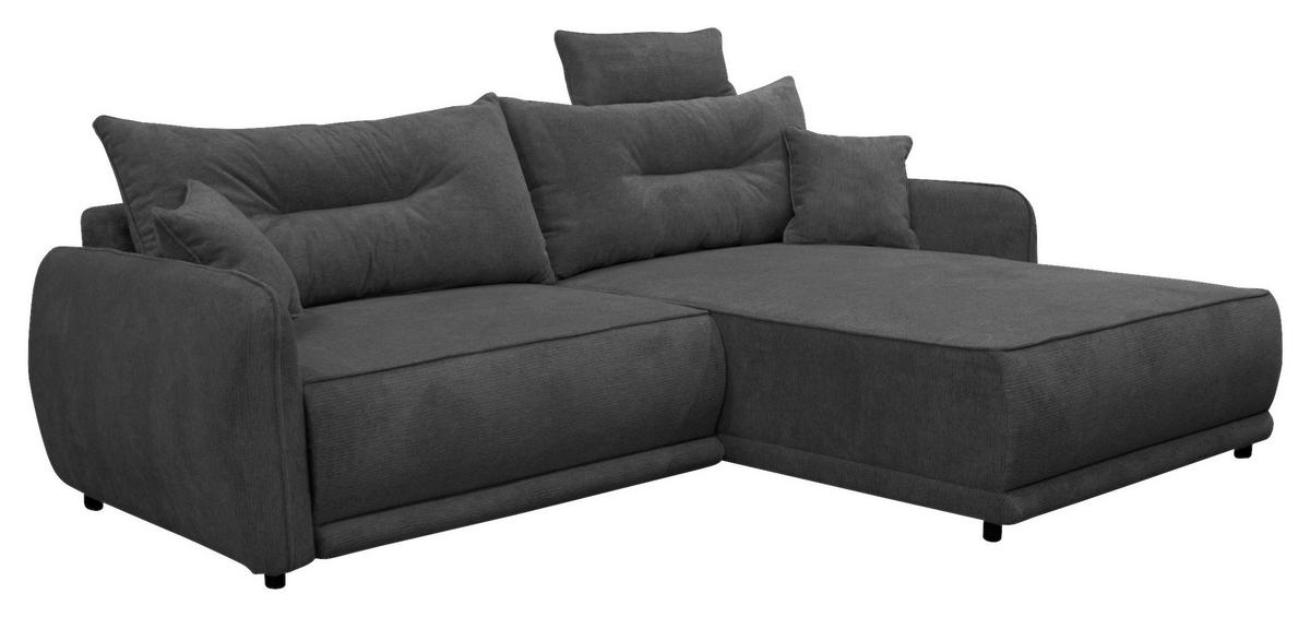 ECKSOFA FRESH Anthrazit Struktur  - Anthrazit/Beige, Design, Kunststoff/Textil (264/195cm) - MID.YOU