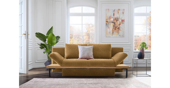SCHLAFSOFA in Chenille Birkefarben - Birkefarben/Schwarz, MODERN, Holz/Textil (212/89/102cm) - Dieter Knoll