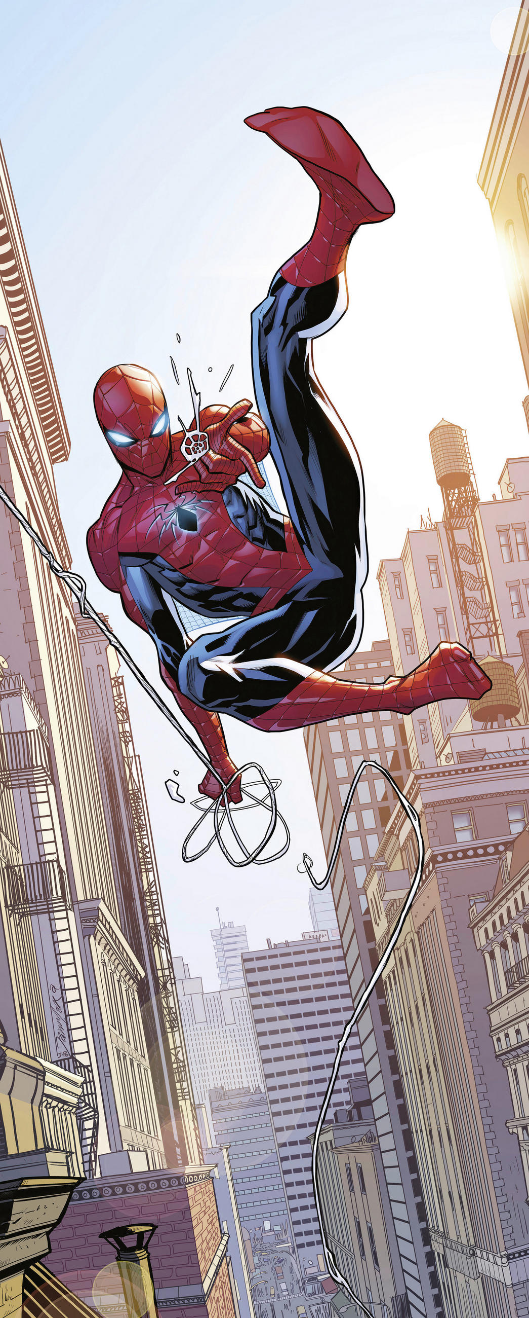 FOTOTAPETE SPIDER-MAN SWINGING  - Naturfarben, Design, Textil (100/250cm) - Marvel