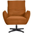 SESSEL in Teddystoff Cognac  - Cognac/Schwarz, Design, Textil/Metall (60/94/86cm) - Dieter Knoll