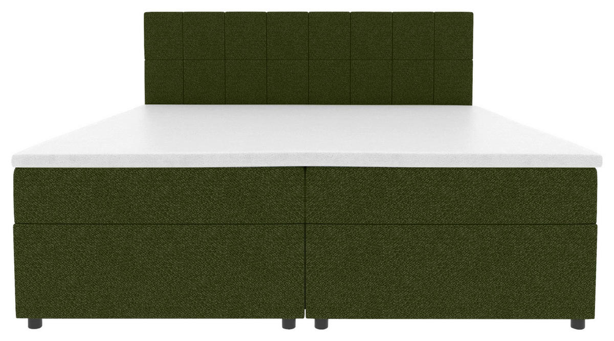 BOXBETT 140/200 cm,  in Grün, Topper, Matratzen, Bettschubladen, H3 = fest  - Schwarz/Grün, KONVENTIONELL, Kunststoff/Textil (140/200cm) - Boxxx