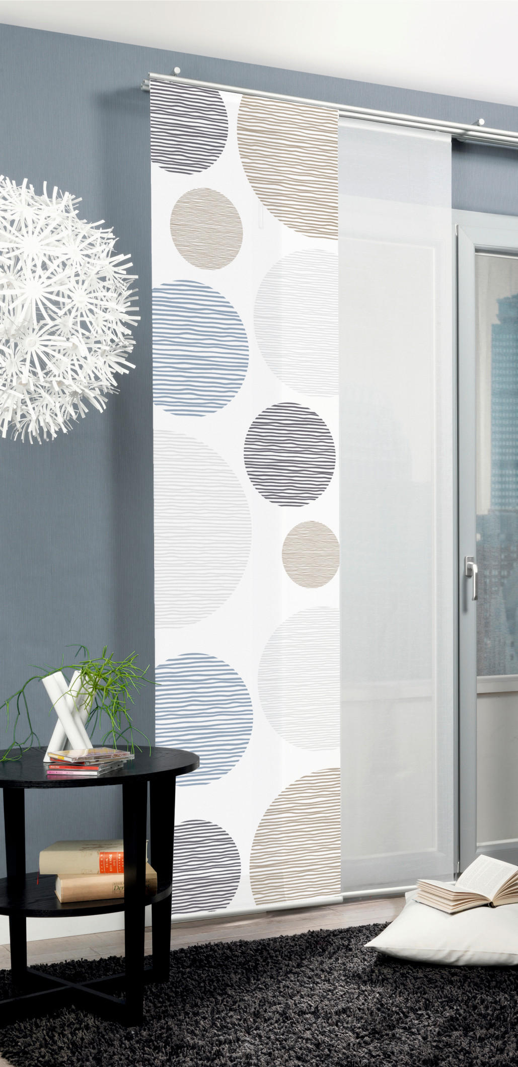 FLÄCHENVORHANG   blickdicht   60/245 cm  - Anthrazit, Design, Textil (60/245cm)