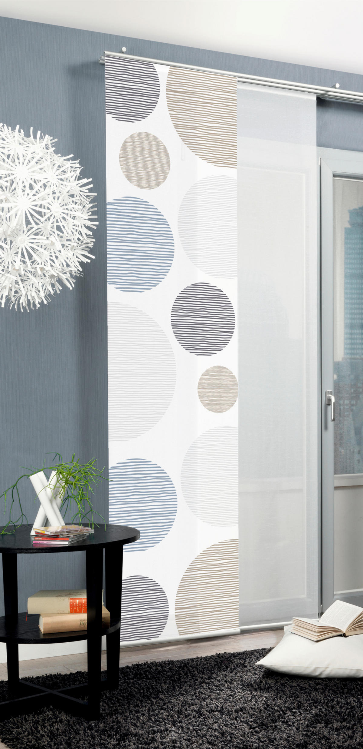 FLÄCHENVORHANG   blickdicht   60/245 cm  - Anthrazit, Design, Textil (60/245cm)