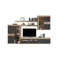 DNEVNI REGAL,  barve hrasta, temno siva  - temno siva/črna, Design, umetna masa/steklo (300/200,9/41cm) - Cantus