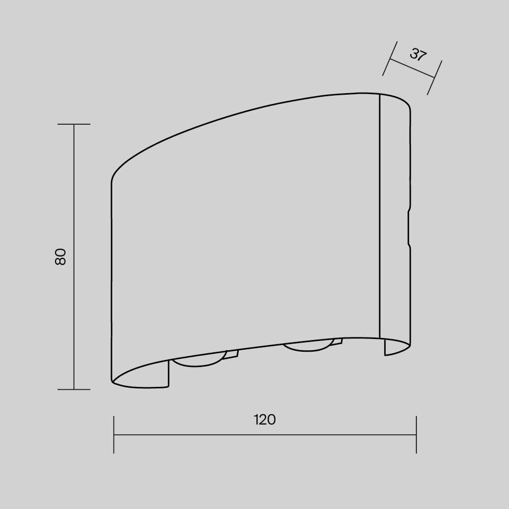 VONKAJŠIE SVIETIDLO 12/3,7/8 cm - čierna, Modern, kov (12/3,7/8cm) - MAYTONI