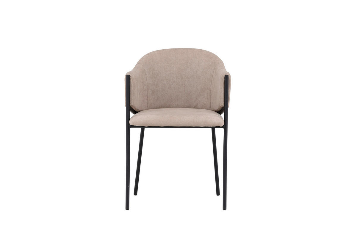 STUHL  in Stahl Metall, Textil  - Beige/Schwarz, MODERN, Textil/Metall (54/80/62cm) - Livetastic