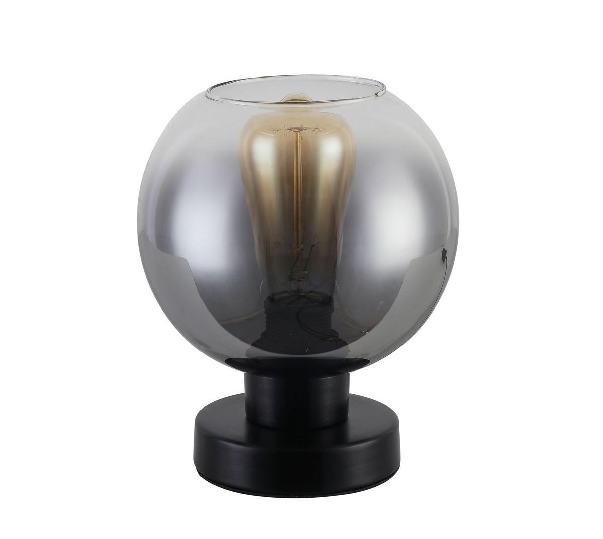 STOLNÁ LAMPA, E27, 18/21 cm  - antracitová/chrómová, Lifestyle, kov/sklo (18/21cm) - Dieter Knoll
