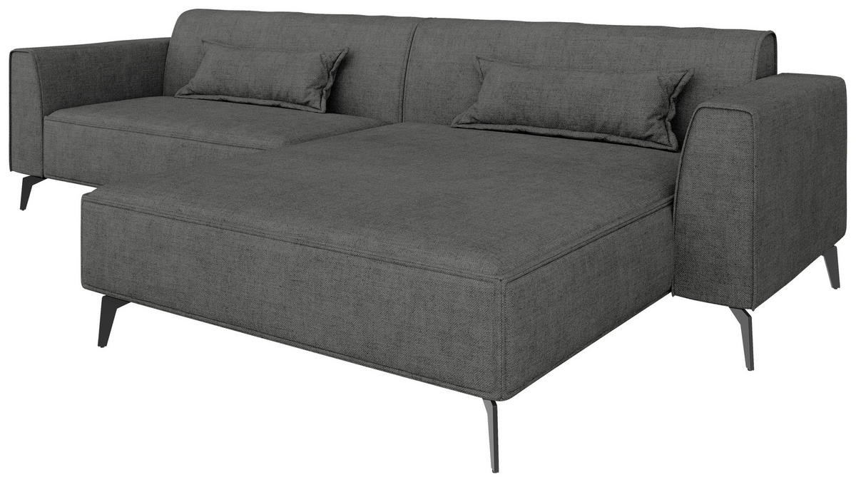ECKSOFA Chenille Dunkelgrau  - Hellbraun/Dunkelgrau, Modern, Textil/Metall (300/190cm) - Carryhome
