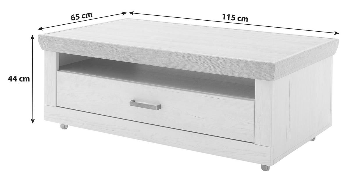 COUCHTISCH in Holzwerkstoff 115/65/44 cm  - Eichefarben/Graphitfarben, Design, Holzwerkstoff/Metall (115/65/44cm) - MID.YOU