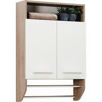 DULAP SUSPENDAT 60/87/20 cm  - alb/stejar San Remo, Design, material pe bază de lemn (60/87/20cm) - Xora