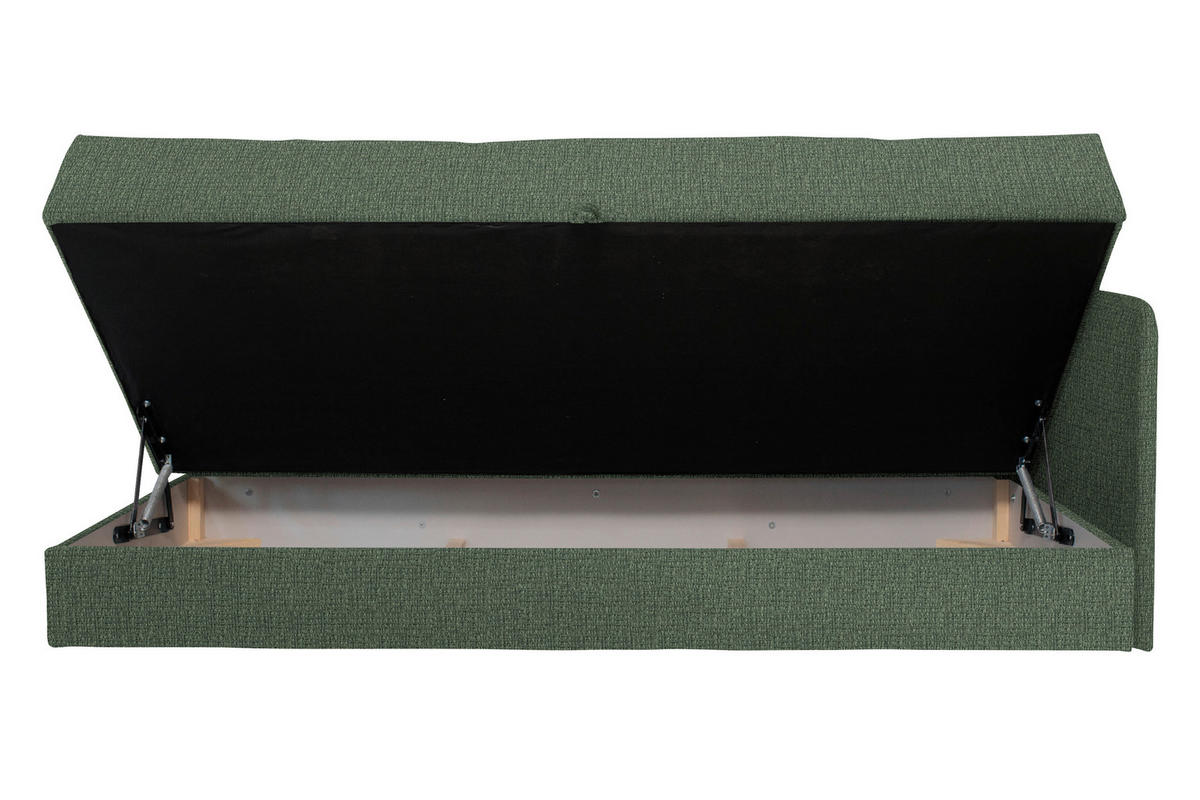 LIEGE in Velours Olivgrün  - Schwarz/Olivgrün, KONVENTIONELL, Kunststoff/Textil (205/80/125cm) - Xora
